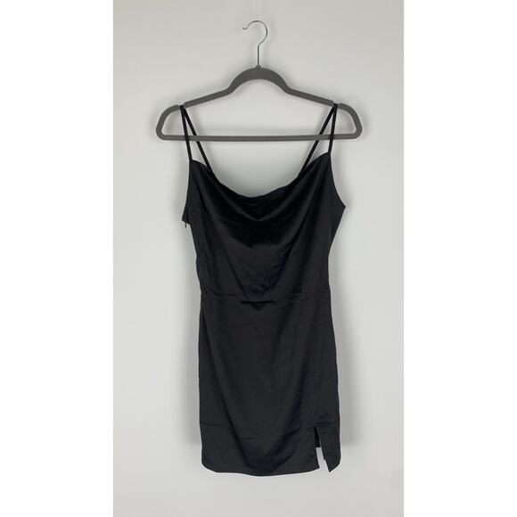 Verdusa Womens Black Sleeveless Cowl Neck Mini Slip Dress Size Medium NWT - Picture 5 of 12